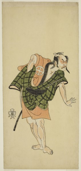 The Actor Otani Hiroji III as Onio Shinzaemon (?) in the Play Bunshin Sugatami Soga (?), Performed