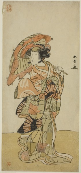 The Actor Nakamura Tomijuro I as the female fox from Mt. Ubagadake in the play Chigo Torii Tobiiri