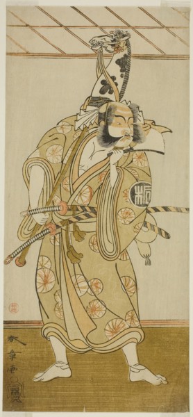 The Actor Arashi Sangoro II as Asahina Saburo in the Play Iro Maki-e Soga no Sakazuki, Performed at