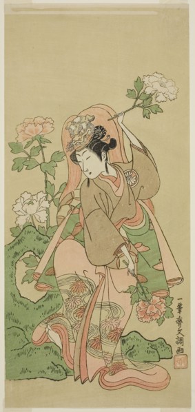 The Actor Segawa Kikunojo II in Shakkyo Dance in the Play Soga Moyo Aigo no Wakamatsu, Performed at