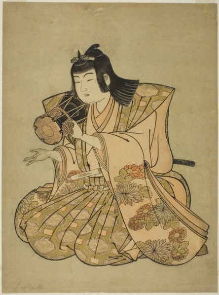 The Hand-Drum Player, from an untitled series of five musicians, 1780s, Attributed to Kitao