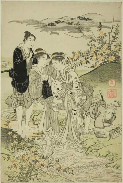 The Ide Jewel River, c. 1781/89, Kubo Shunman, Japanese, 1757–1820, Japan, Color woodblock print,