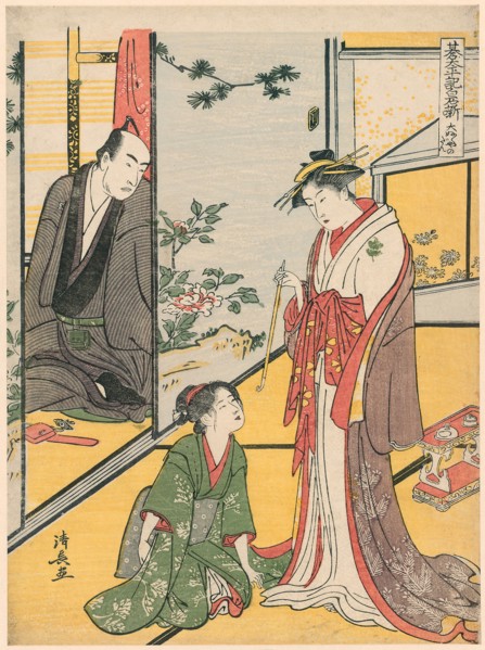 Scene at the Daifukuya (Daifukuya no dan), from the series Go Taiheiki Shiraishi Banashi, 1785,