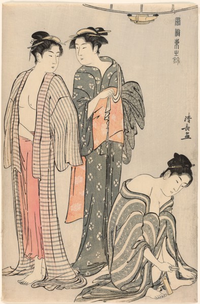 Three Women after a Bath, from the series A Brocade of Eastern Manners (Fuzoku Azuma no nishiki), c