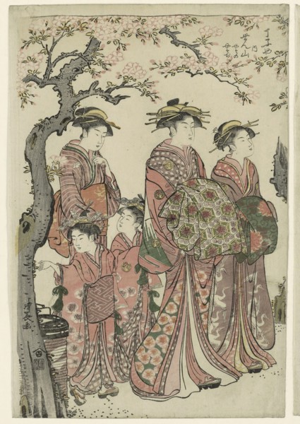 The Courtesans Senzan, Yasono, and Yasoji of the Chojiya, 1785, Torii Kiyonaga, Japanese,