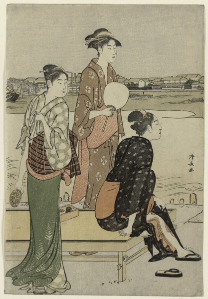Summer Twilight on the Banks of the Sumida River, c. 1784, Torii Kiyonaga, Japanese, 1752-1815,