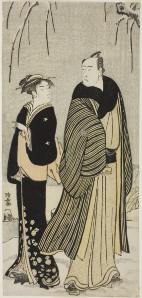 The Actor Matsumoto Koshiro IV and a geisha, from an untitled series of prints showing Actors in