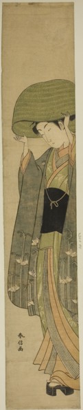 The Basket Hat, c. 1768/69, Suzuki Harunobu ?? ??, Japanese, 1725 (?)-1770, Japan, Color woodblock