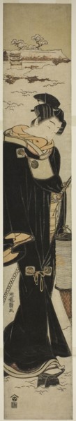 Young Man with a Lantern Walking in Snow, c. 1777, Isoda Koryusai, Japanese, 1735-1790, Japan,
