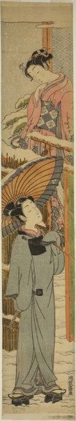 Looking through the Gate, c. 1771, Isoda Koryusai, Japanese, 1735-1790, Japan, Color woodblock