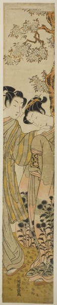 Lovers Under a Cherry Tree, c. 1771, Isoda Koryusai, Japanese, 1735-1790, Japan, Color woodblock