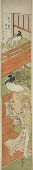 Attracting her attention, c. 1771, Isoda Koryusai, Japanese, 1735-1790, Japan, Color woodblock