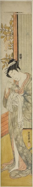 Young Woman Feeding a Rat, c. 1771, Isoda Koryusai, Japanese, 1735-1790, Japan, Color woodblock