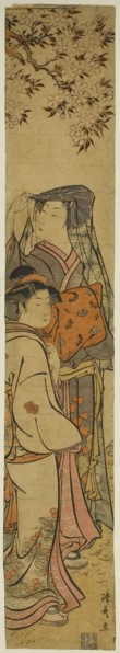 Two Women Viewing Cherry Blossoms, c. 1780, Torii Kiyonaga, Japanese, 1752-1815, Japan, Color