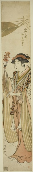 The Shrine Maiden Osute of the Tomigaoka Shrine (Tomigaoka miko Osute), c. 1782, Torii Kiyonaga,