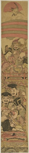 Seven Gods of Good Fortune in a Treasure Ship, c. 1789, Katsukawa Shunsho ?? ??, Japanese,