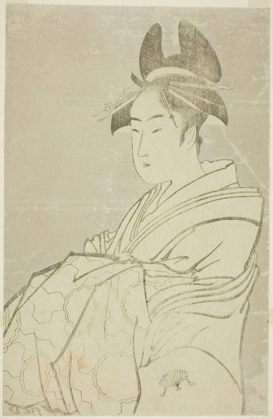 Miyahito of the Ogiya, Whose Assistants Are Tsubaki and Shirabe (Ogiya uchi Miyahito, Tsubaki,