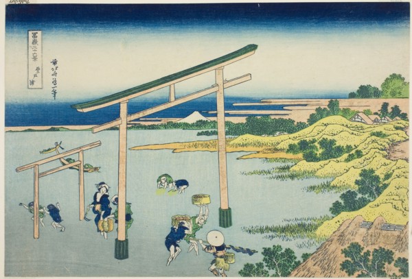 Seashore at Nobutoura (Nobutoura), from the series Thirty-six Views of Mount Fuji (Fugaku
