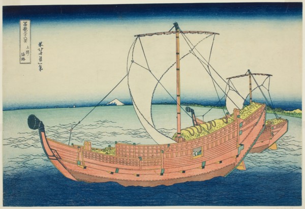 Sea Lane Off Kazusa Province (Kazusa no kairo), from the series Thirty-six Views of Mount Fuji