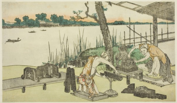 Potters at Work, Imado, c. 1808, Katsushika Hokusai ?? ??, Japanese, 1760-1849, Japan, Color