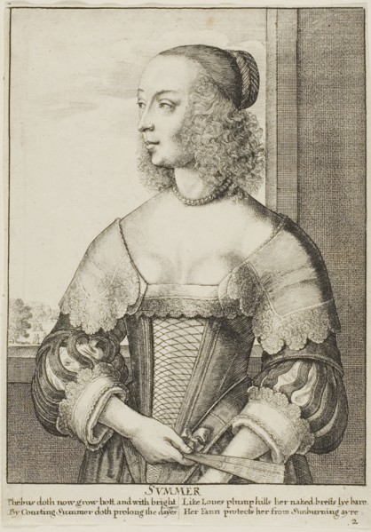 Summer, 1644, Wenceslaus Hollar, Czech, 1607-1677, Bohemia, Etching on ivory laid paper, 177 × 125
