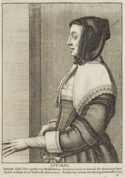 Autumn, 1644, Wenceslaus Hollar, Czech, 1607-1677, Bohemia, Etching on ivory laid paper, 179 × 123