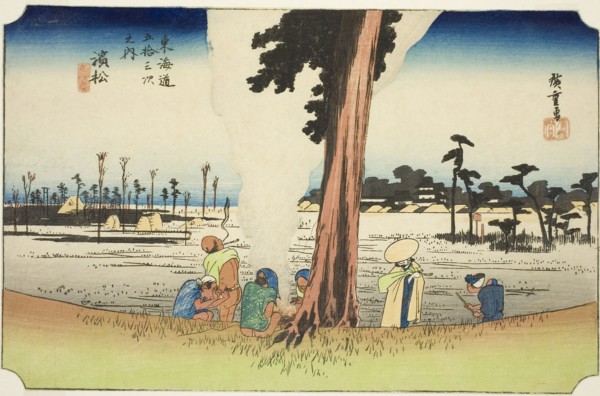 Hamamatsu: Winter Scene (Hamamatsu, fuyugare no zu), from the series Fifty-three Stations of the