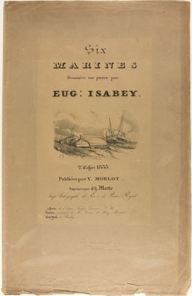 Portfolio Cover, for Six Marines, 1833, Eugène Isabey (French, 1803-1886), printed by Charles