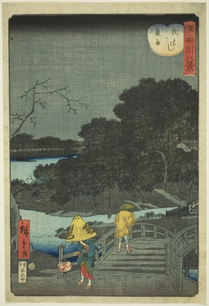 Night Rain at Makura Bridge (Makurabashi yau), from the series Eight Views of the Sumida River