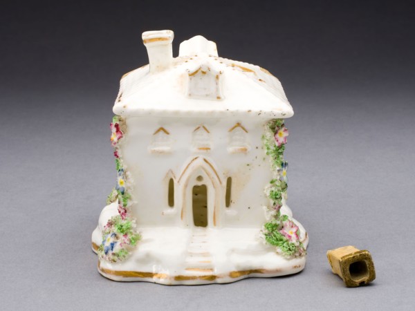 Incense Burner, c. 1830, England, Staffordshire, Staffordshire, Glazed earthenware with polychrome