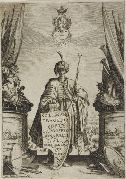 Frontispiece, from Solimano, published 1620, Jacques Callot, French, 1592-1635, France, Etching and