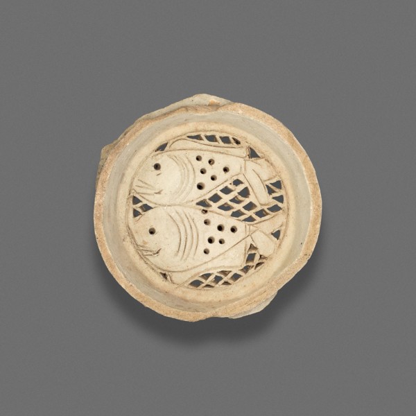 Clay filter with design of fish, Fatimid dynasty (969–1171), 11th–12th century, Egypt, Fustat, Masr