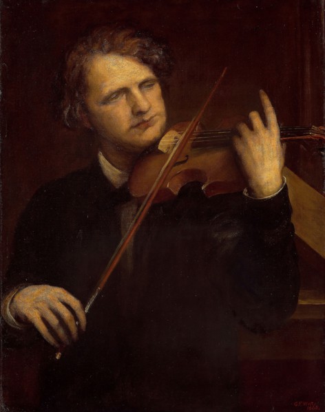 A Lamplight Study: Herr Joachim, 1868, George Frederick Watts, English, 1817-1904, England, Oil on
