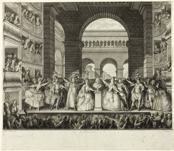 Crowning of Voltaire, 1778–82, Charles-Etienne Gaucher (French, 1741-1804), after Jean Michel