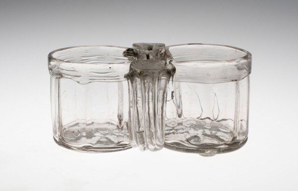 Cruet, Mid 18th century, Possibly France, Normandie, France, Glass, 7.9 × 17.2 × 14 cm (3 1/8 × 6