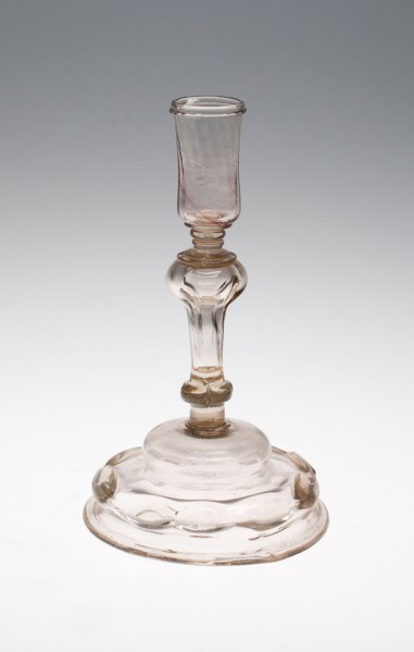 Candlestick, 1700/50, France, Glass, blown and molded, 19.7 × 11.4 cm (7 3/4 × 4 1/2 in.)