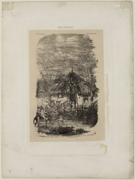 Farm Cottage, from Revue Fantaisiste, 1861, Rodolphe Bresdin, French, 1825-1885, France, Etching on