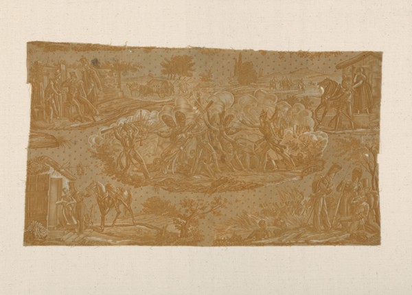Cambronne at Waterloo (Furnishing Fabric), 1820/25, Manufactured by Hartmann et Fils, France,
