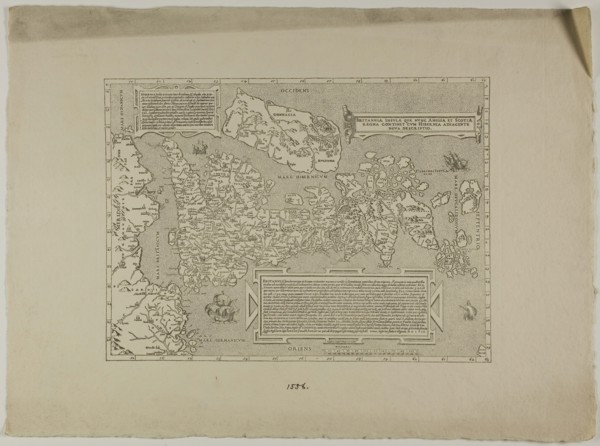 Britannia, 1558, reprinted 1889, Unknown Artist, English, 19th century, England, Woodcut in black