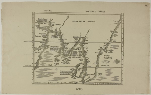 Tabula Moderna Indiae, 1513, reprinted 1889, Unknown Artist, English, 19th century, England,