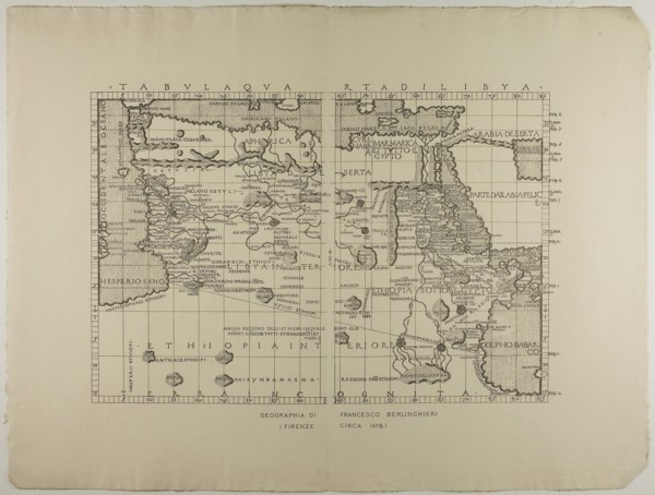 Map of Libya, the Middle East and North Africa, 1478, reprinted 1889, Unknown Artist (English, 19th