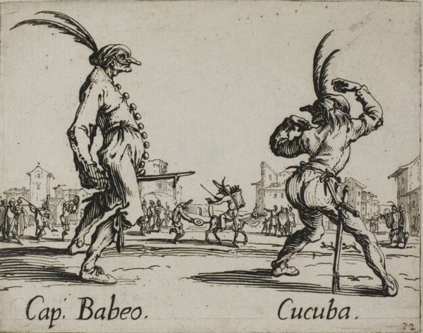 Cucorongna-Pernoualla, from Balli di Sfessania, c. 1622, Jacques Callot, French, 1592-1635, France,