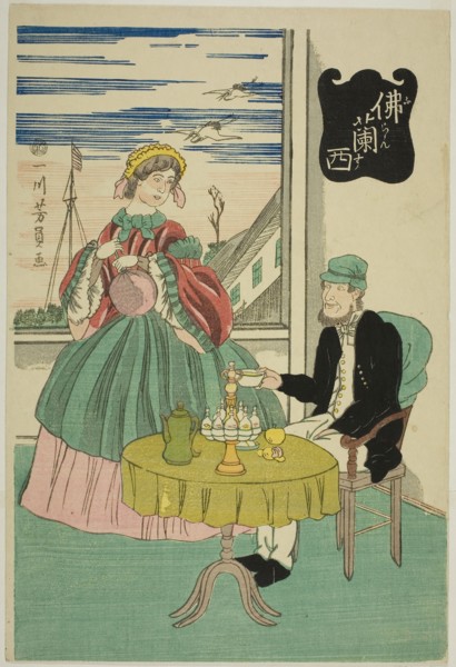 French (Furansu), 1861, Utagawa Yoshikazu, Japanese, active c. 1850-70, Japan, Color woodblock