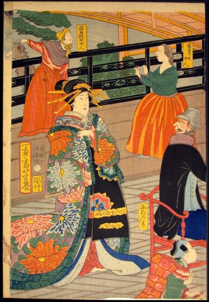 Picture of a Banquet of People of Five Nations at the Gankiro Teahouse (Gokakoku gankiro ni oite