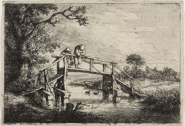 The Anglers, c. 1647, Adriaen van Ostade, Dutch, 1610-1685, Holland, Etching in black on cream laid