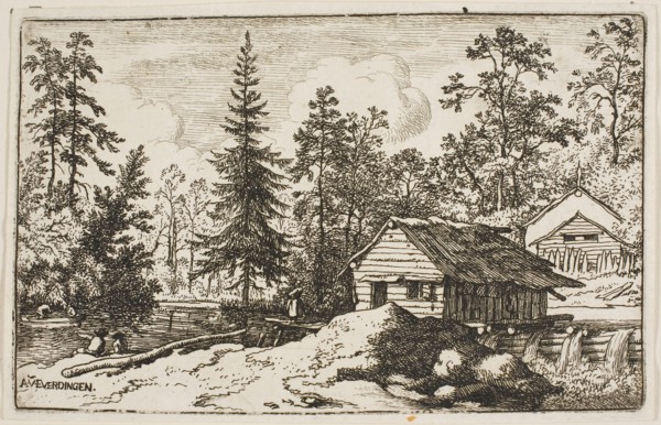 Woman Watching a Skiff, n.d., Allart van Everdingen, Dutch, 1621-1675, Holland, Etching on paper,