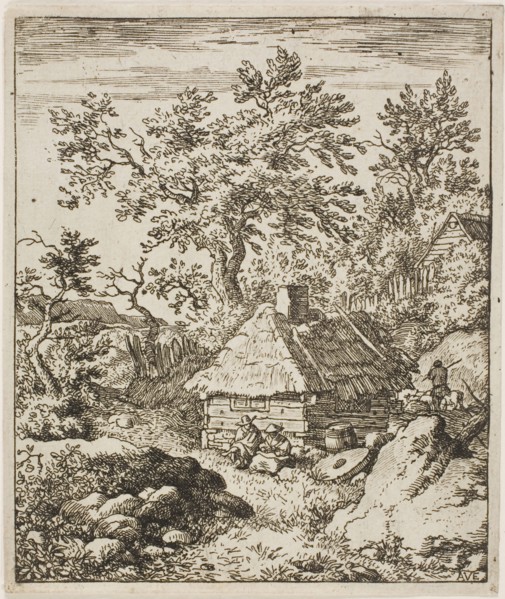 Landscape with a Millstone, n.d., Allart van Everdingen, Dutch, 1621-1675, Holland, Etching in