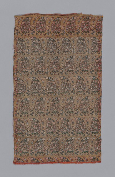 Fragment (Dress Fabric), 1801/50, Iran (Persia), Iran, Silk and gold wound on yellow silk core,