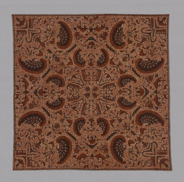 Iket (Headcloth), 19th century, Indonesia, Central Java, Java, Cotton, batik dyed, 105 x 106 cm (41