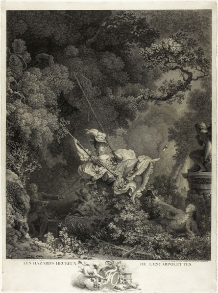 The Happy Accident of the Swing, 1792, Nicolas Delaunay (French, 1739-1792), after Jean Honoré
